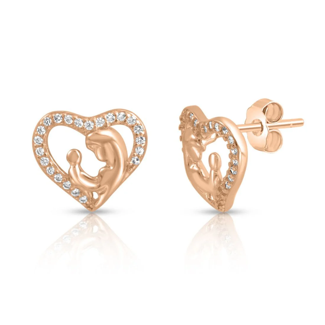 Cherished Connection Rose Gold Plated 925 Sterling Silver Earrings - Image 4