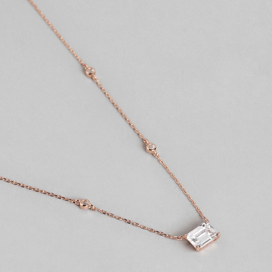 Cherished Luster Rose Gold CZ 925 Sterling Silver Necklace - Image 3