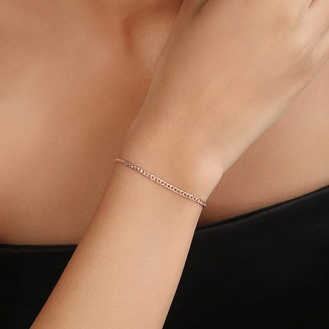 Chic 925 Sterling Silver Link Chain Bracelet - Image 3