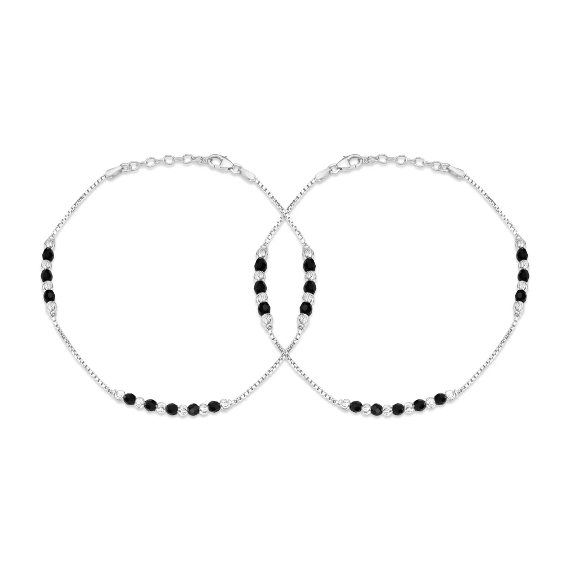 Chic 925 Sterling Silver Rhodium Plated Box Chain Anklet - Image 3