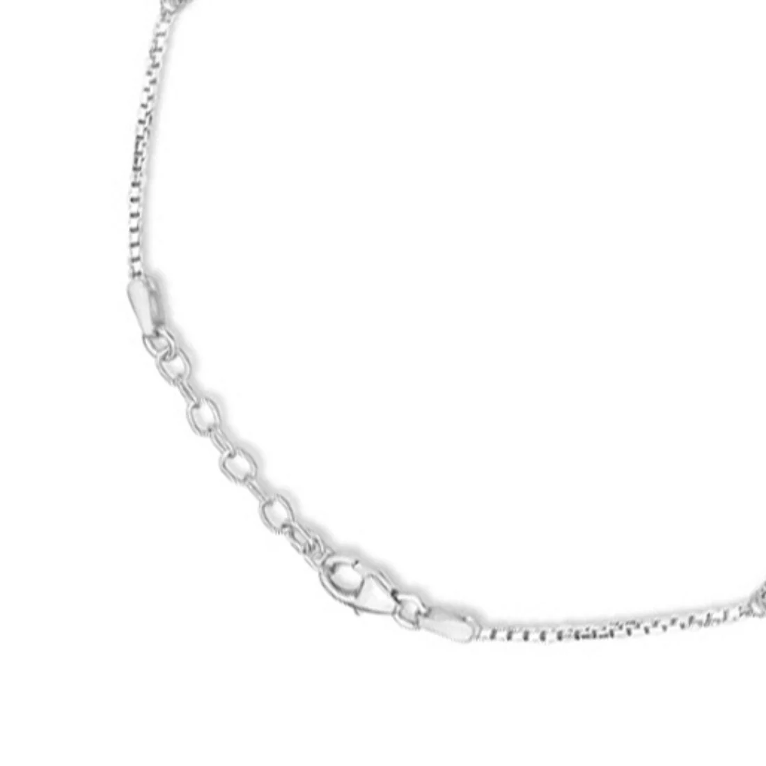 Chic 925 Sterling Silver Rhodium Plated Box Chain Anklet - Image 6