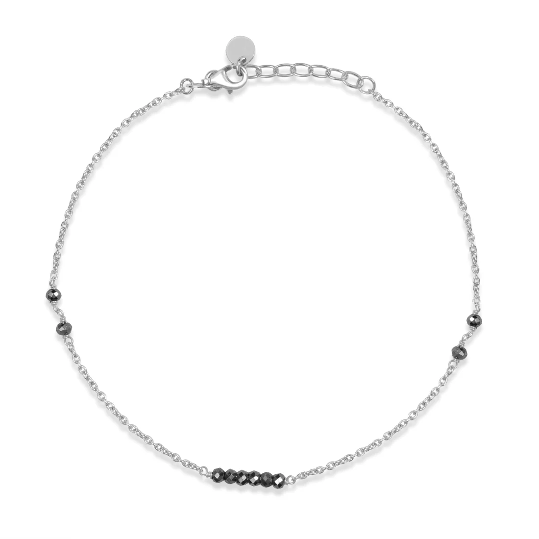 Chic and Minimal Rhodium Plated 925 Sterling Silver Adjustable Link Chain Anklet - Image 4