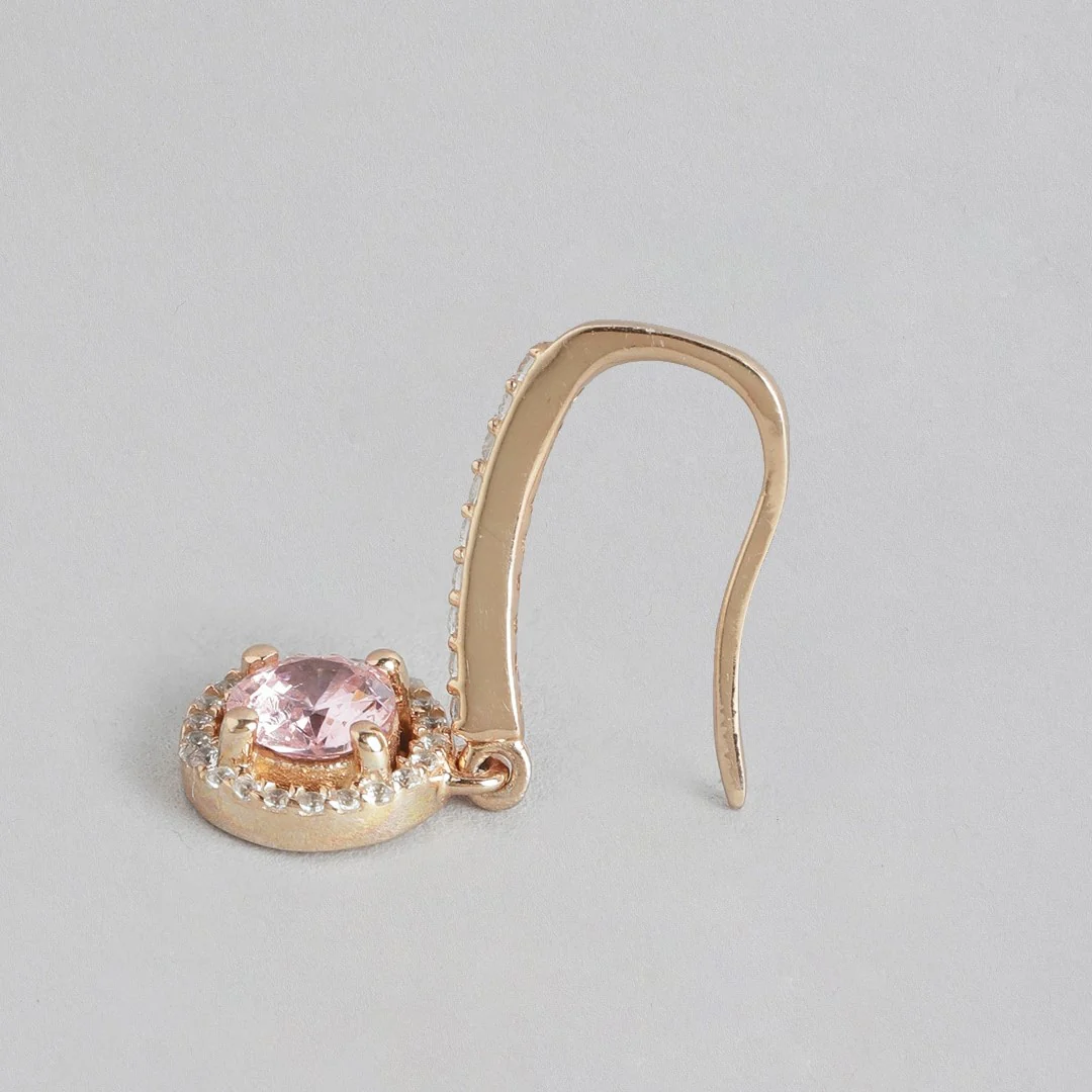 Chic Goddess Rose Gold Fish Hook 925 Silver Earring - Image 5