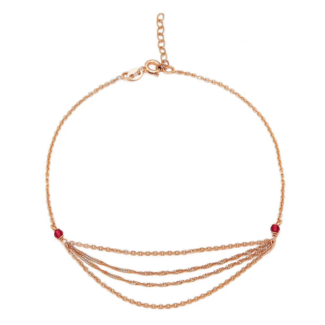 Chic Links Rose Gold-Plated 925 Sterling Silver Anklet - Image 4