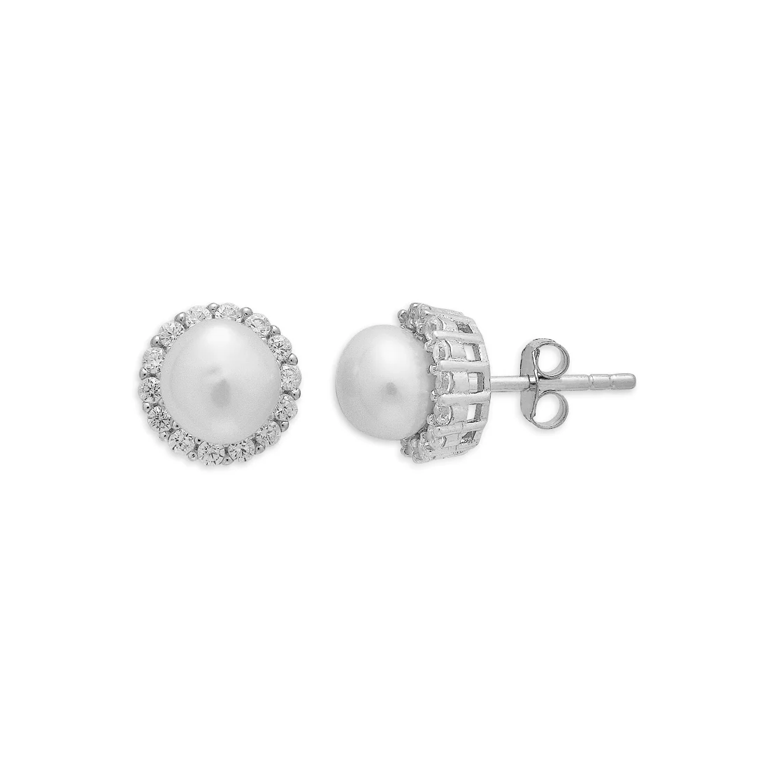 Circle of Elegance Rhodium-Plated 925 Sterling Silver Pearl Jewelry Set - Image 4