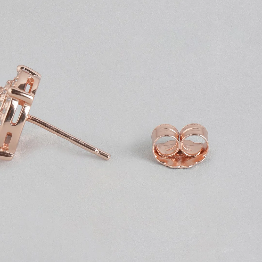 Circular Radiance Rose Gold-Plated 925 Sterling Silver Earrings - Image 5