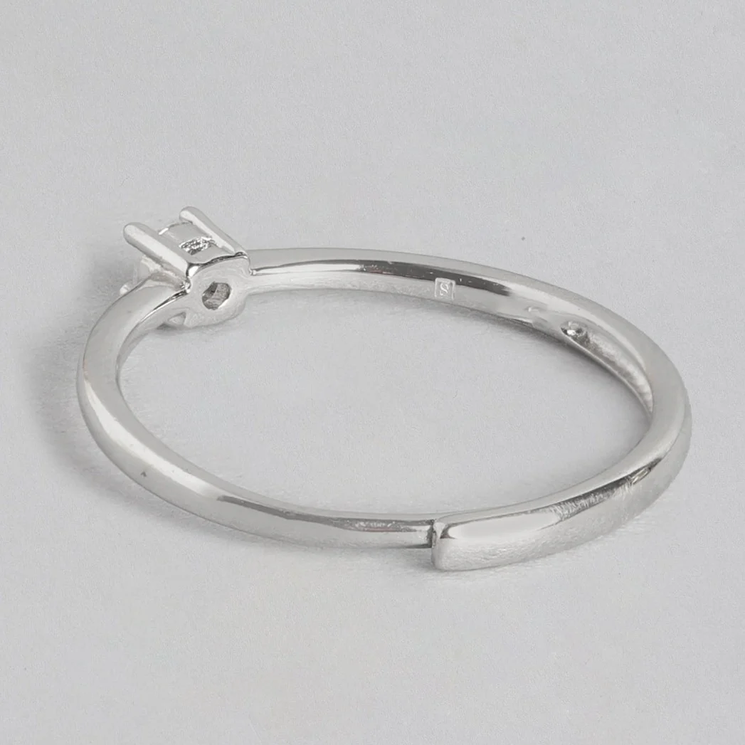 Classy CZ Studded 925 Silver Ring (Adjustable) - Image 7
