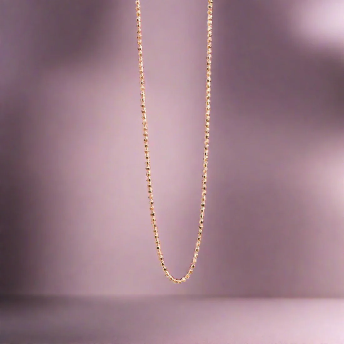 Classic Beaded Rose Gold Plated 925 Sterling Silver Chain