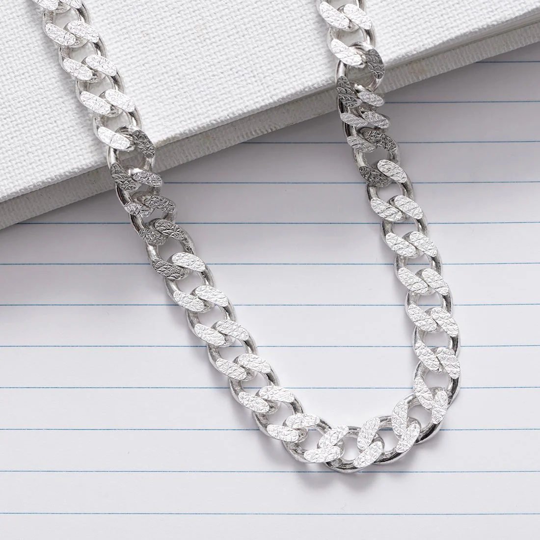 Classic Links Rhodium Plated 925 Sterling Silver Men's Chain - Image 2