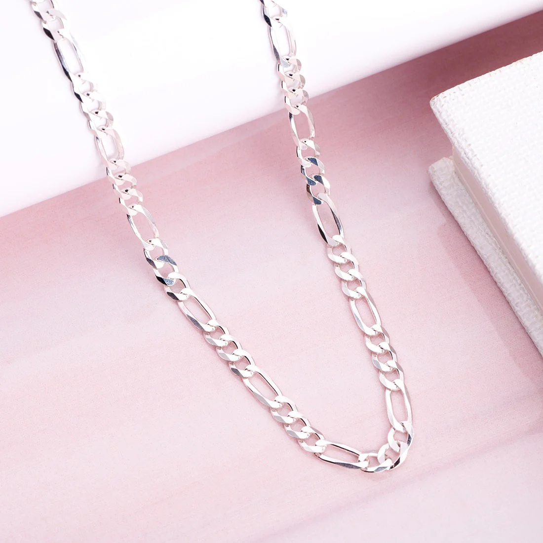 Classic Rhodium Plated 925 Sterling Silver Men's Chain - Image 2