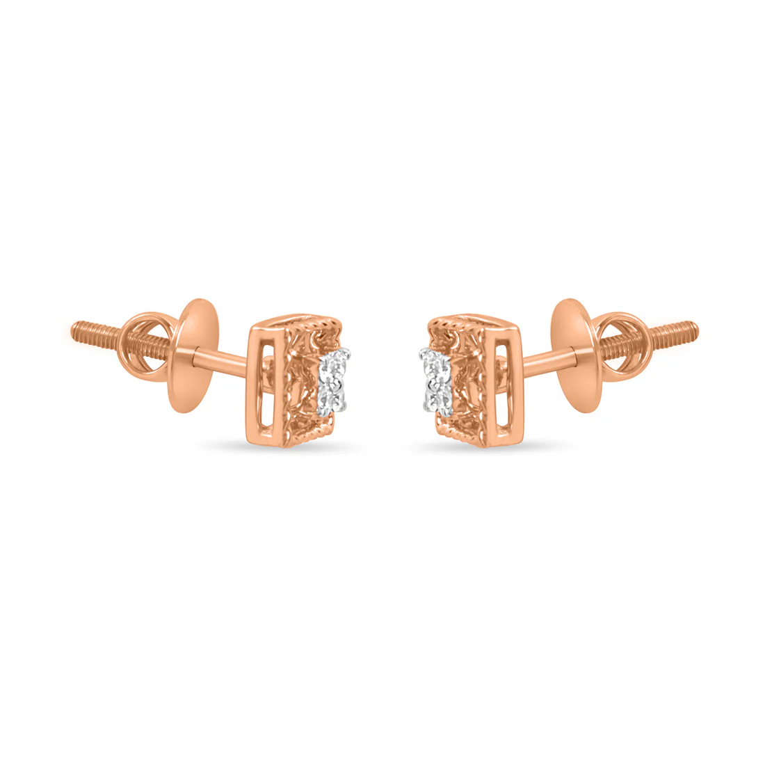 Classic Square Gold Earrings with Lab-Grown Diamonds - Image 7