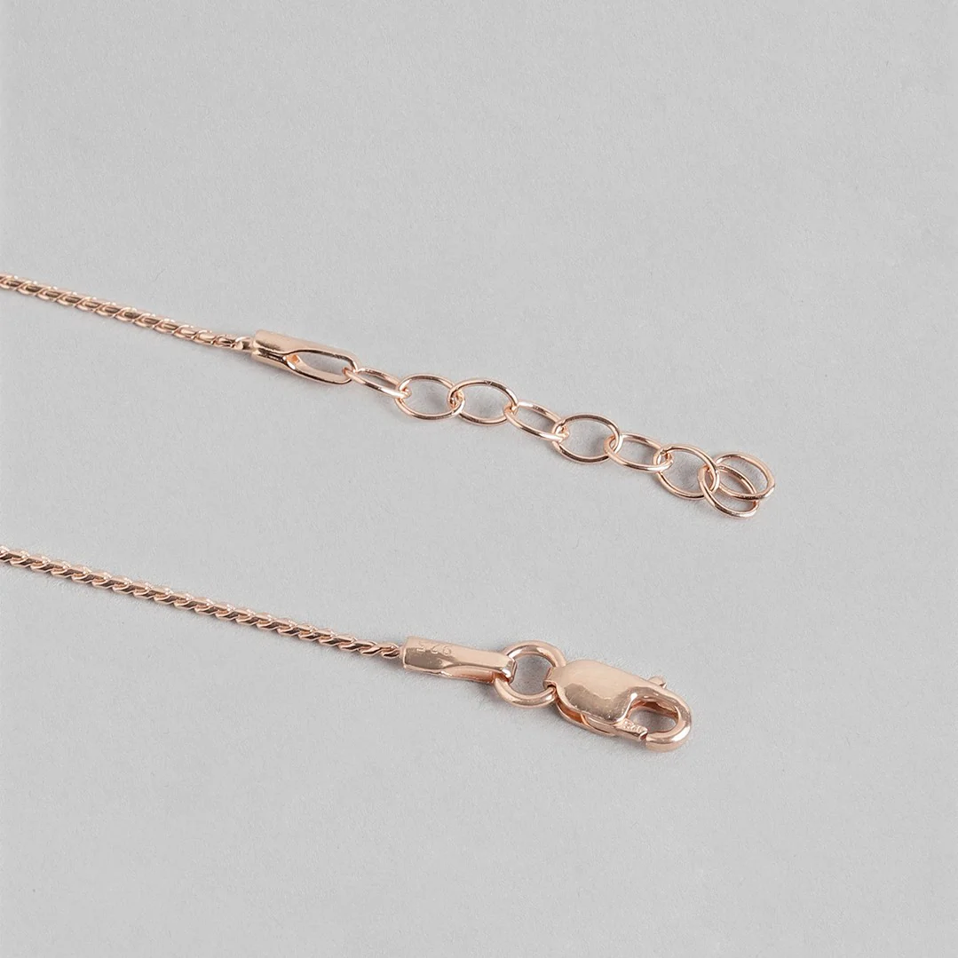 Classical Rope Chain 925 Sterling Silver Anklet In Rose Gold Plating - Image 6