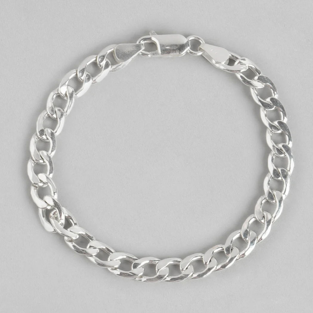 Classy Interlocked 925 Sterling Silver Bracelet for Men - Image 4