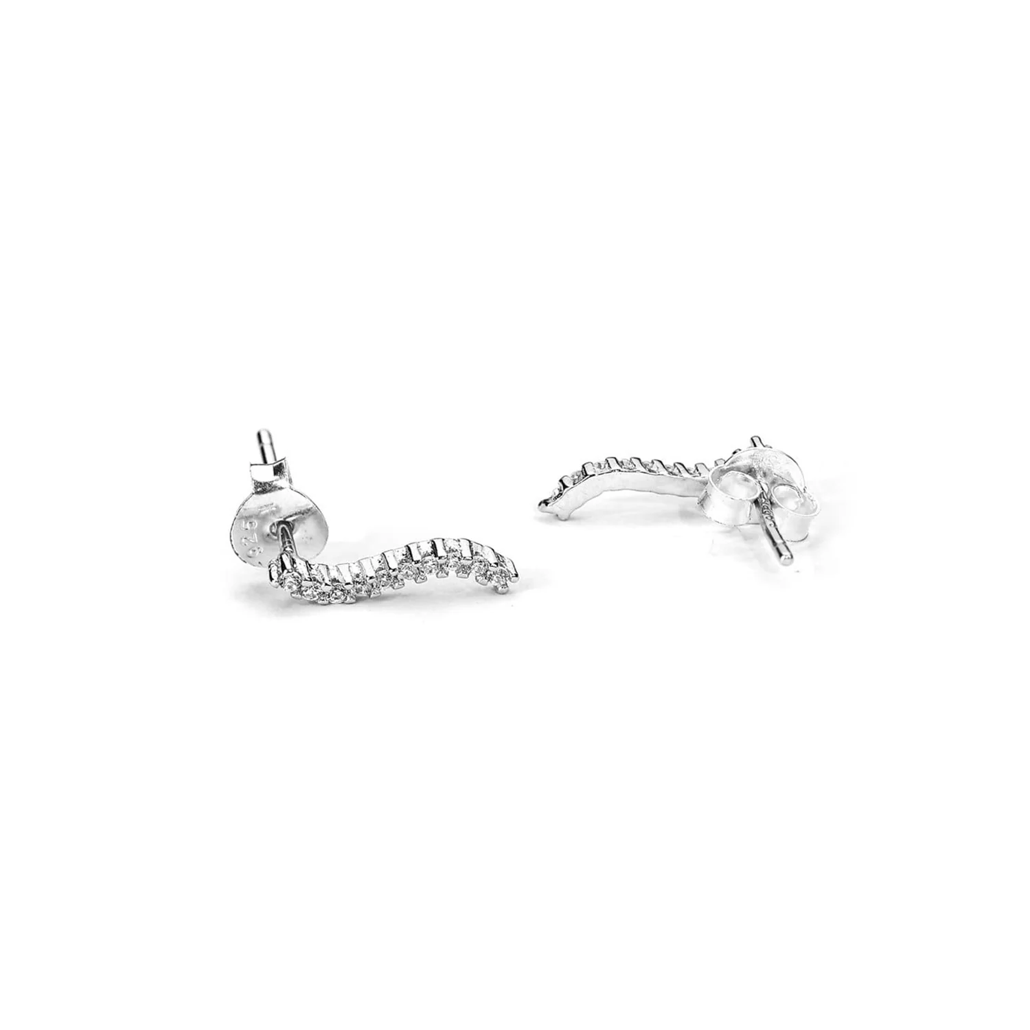 CZ Studded Sparkling 925 Silver Earrings Set - Image 7