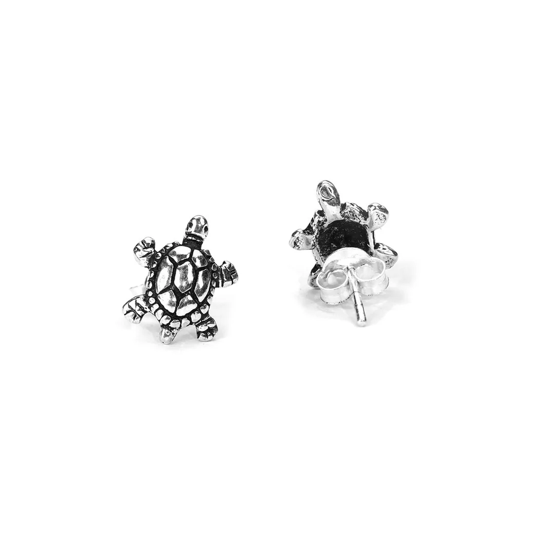 Oxidised Cute Little Nature 925 Silver Earrings Set - Image 11