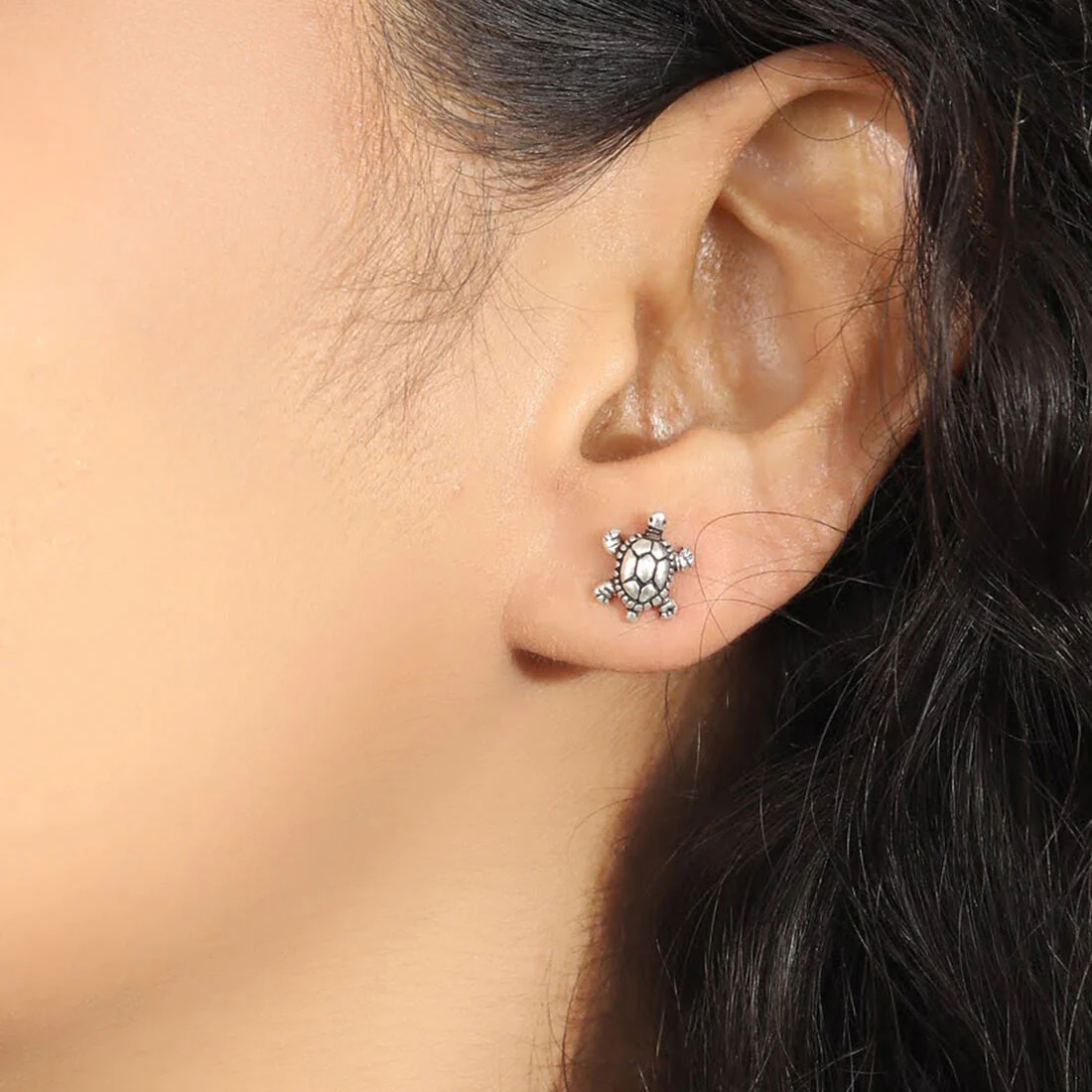 Oxidised Cute Little Nature 925 Silver Earrings Set - Image 3