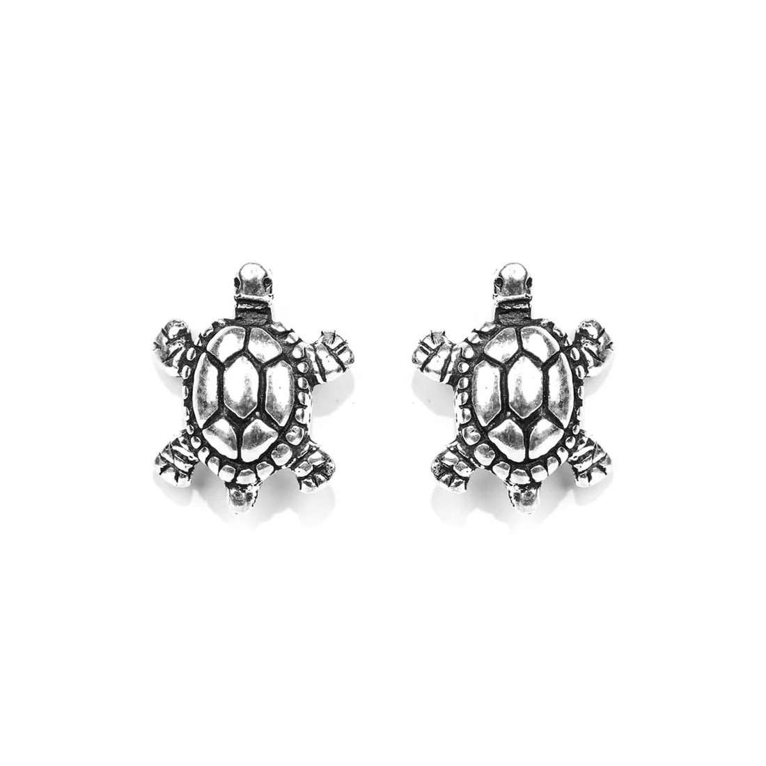Oxidised Cute Little Nature 925 Silver Earrings Set - Image 8