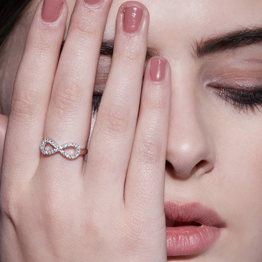 The Infinity Rhodium Plated 925 Sterling Silver Ring (OneSize) - Image 3
