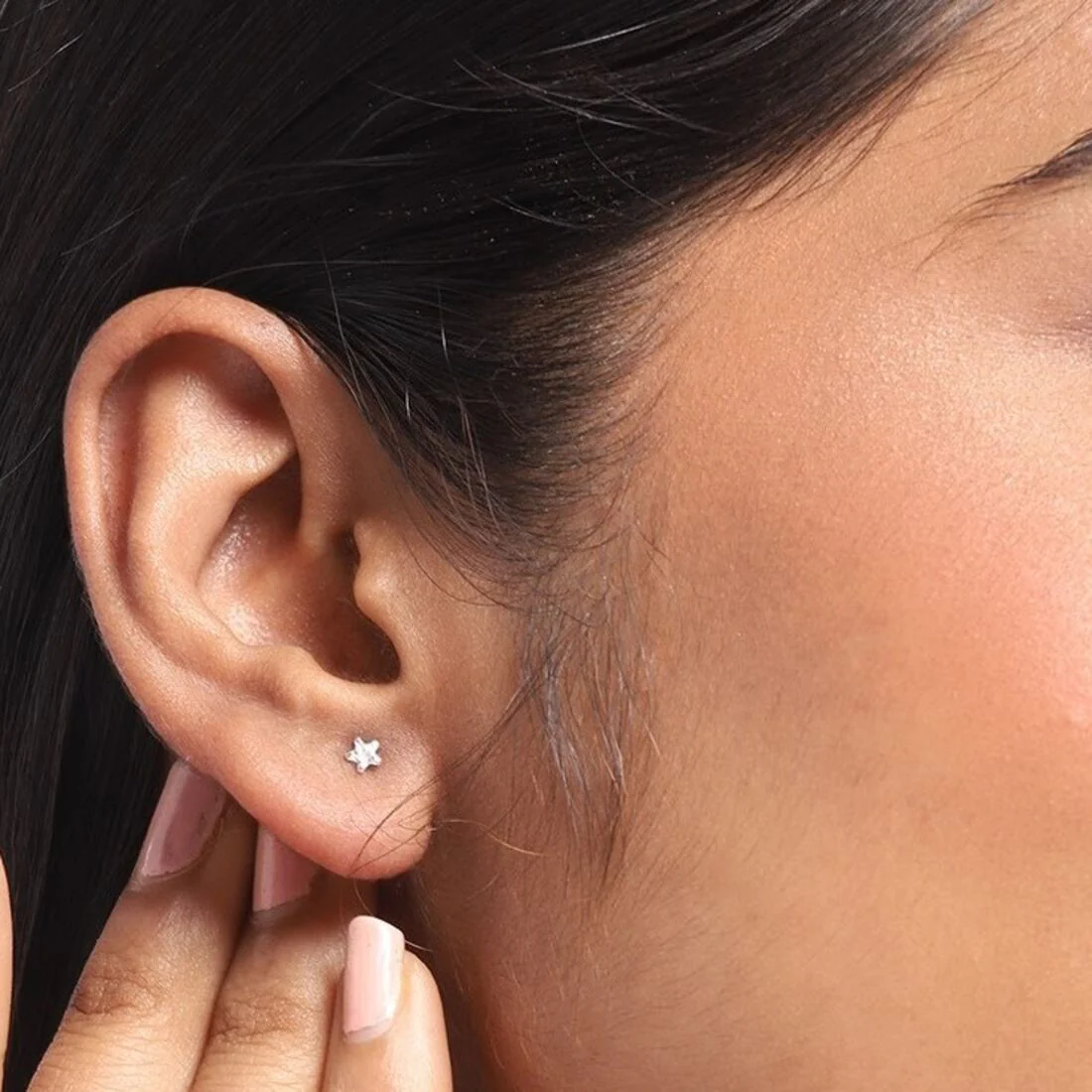 Sterling Star Zircon 925 Stud Silver Earrings - Image 3