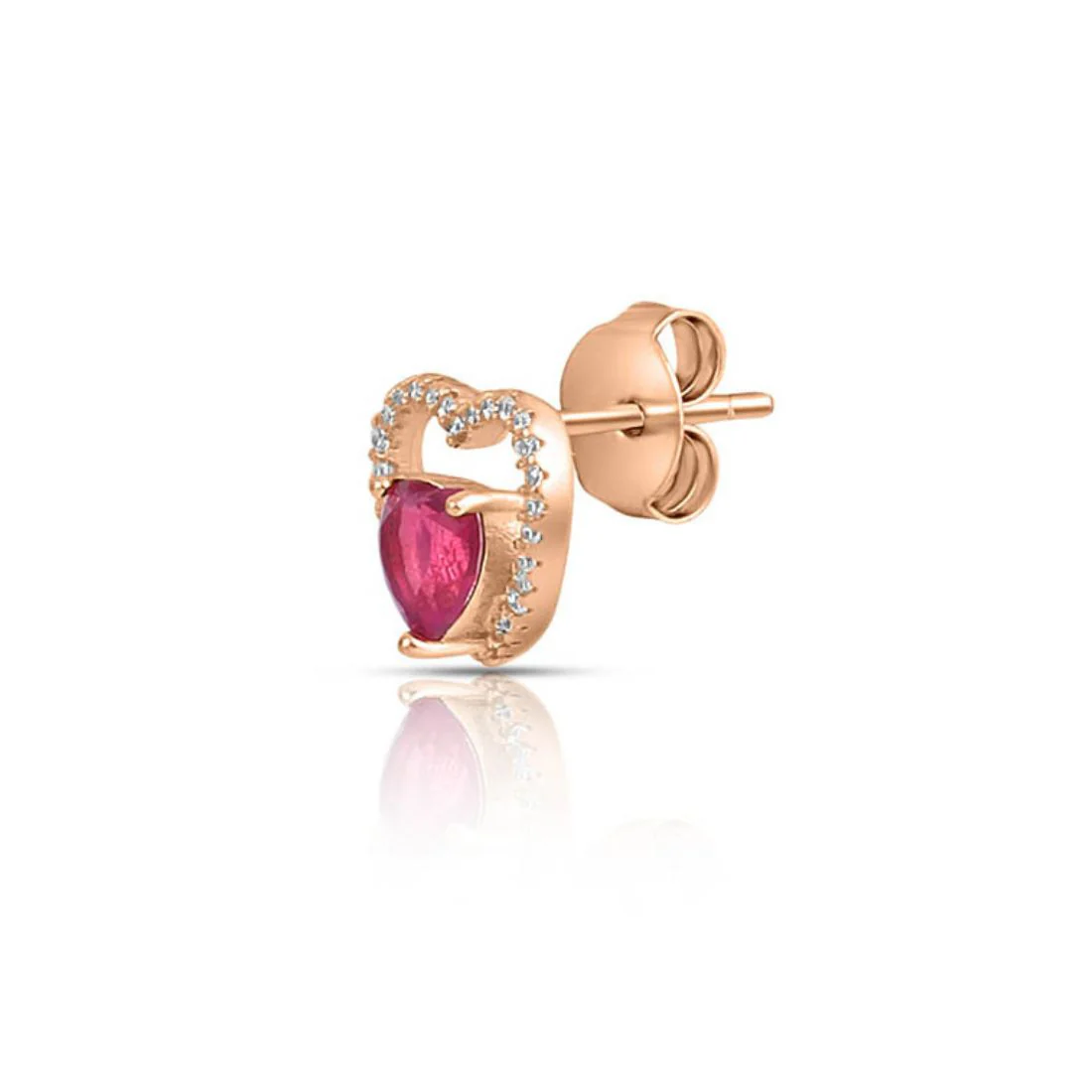 Crimson Hearts Rose Gold Plated 925 Sterling Silver Earrings - Image 6