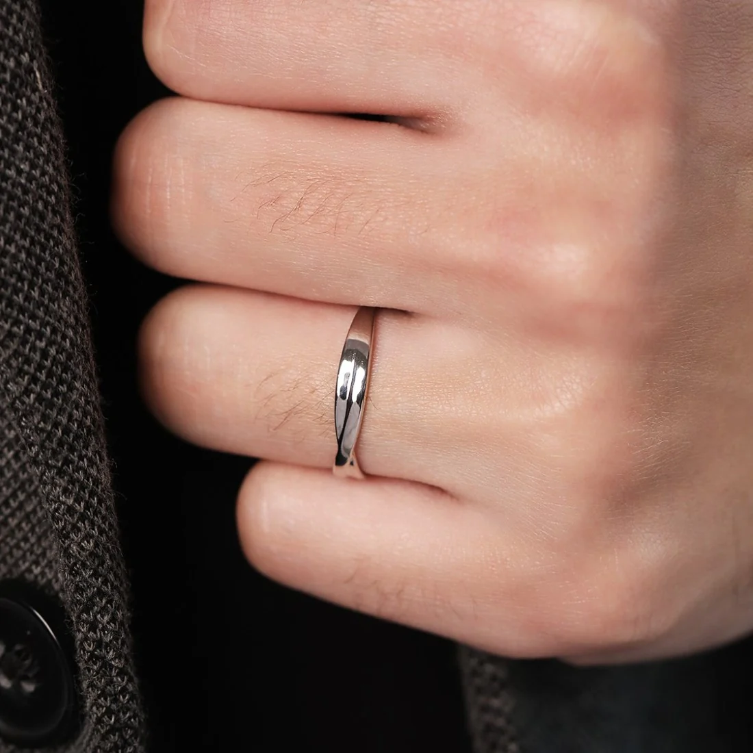 Crossed Paths Silver Ring for Men - Image 2