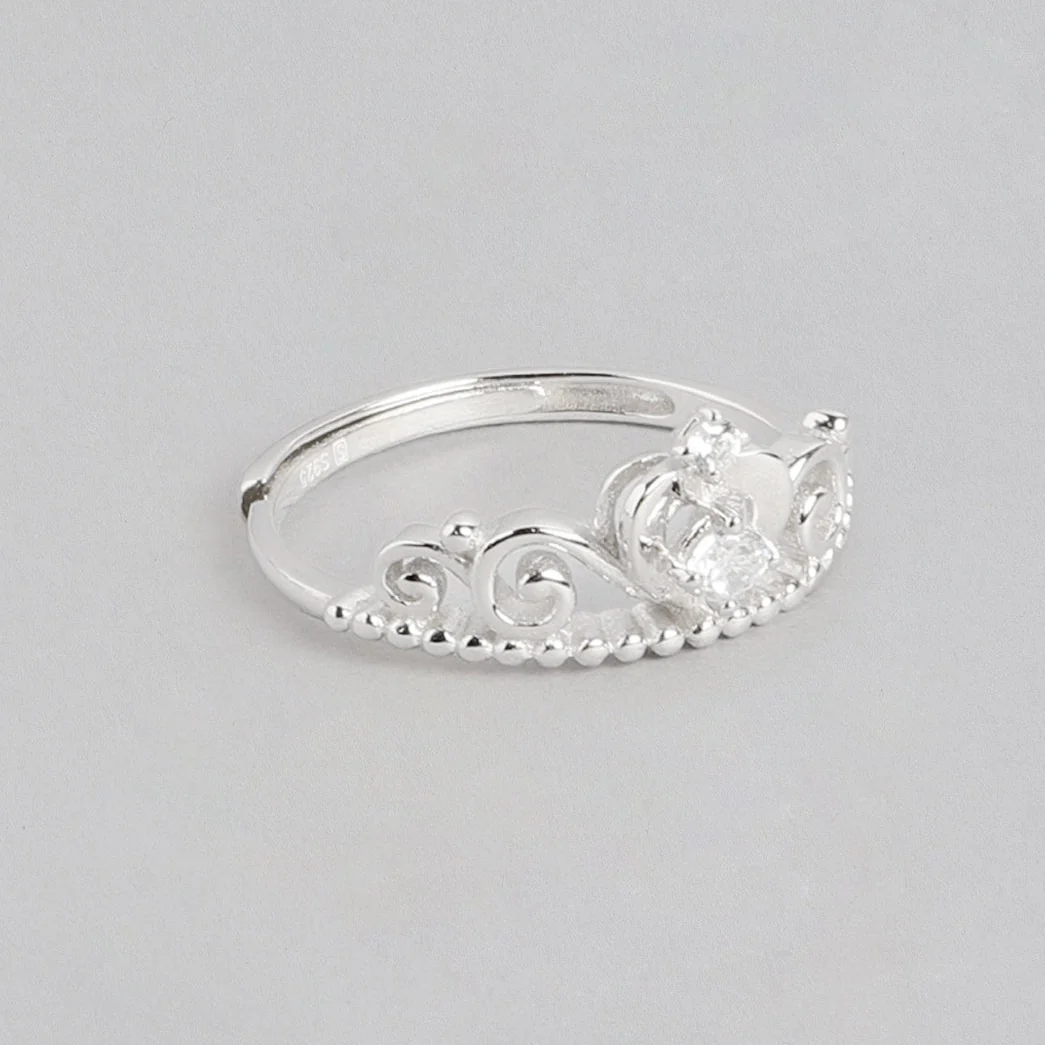 Crown CZ 925 Sterling Silver Ring for Women (Adjustable) - Image 7
