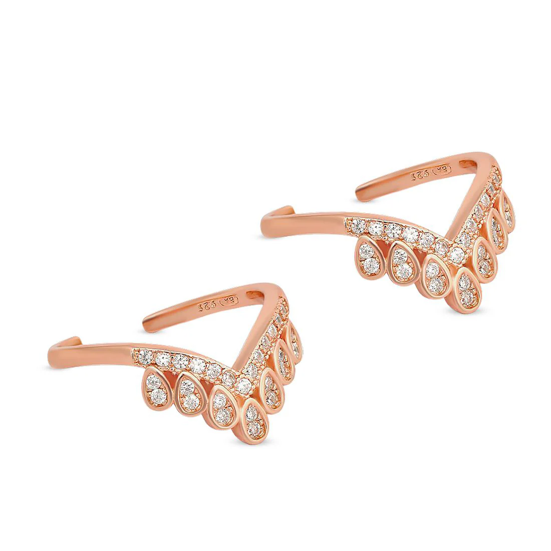 Crown Rose Gold 925 Silver Toe Ring - Image 5