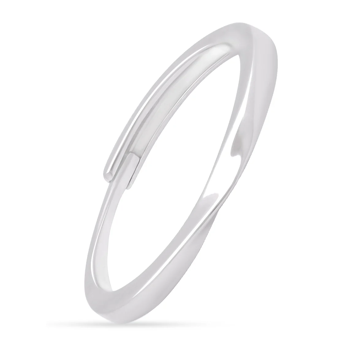 Cut Class Rhodium Plated 925 Sterling Silver Ring For Him (Adjustable) - Image 5