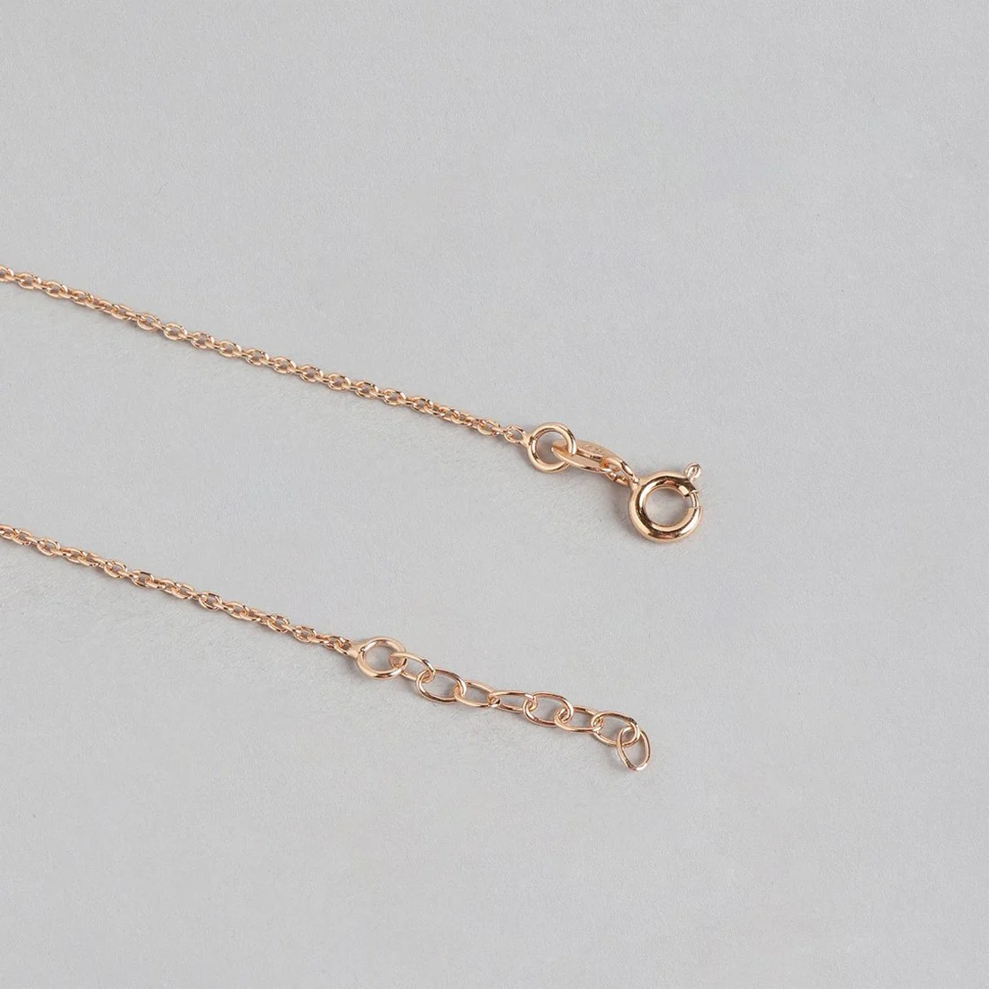 CZ Band Rose Gold Plated 925 Sterling Silver Chained Anklet - Image 9