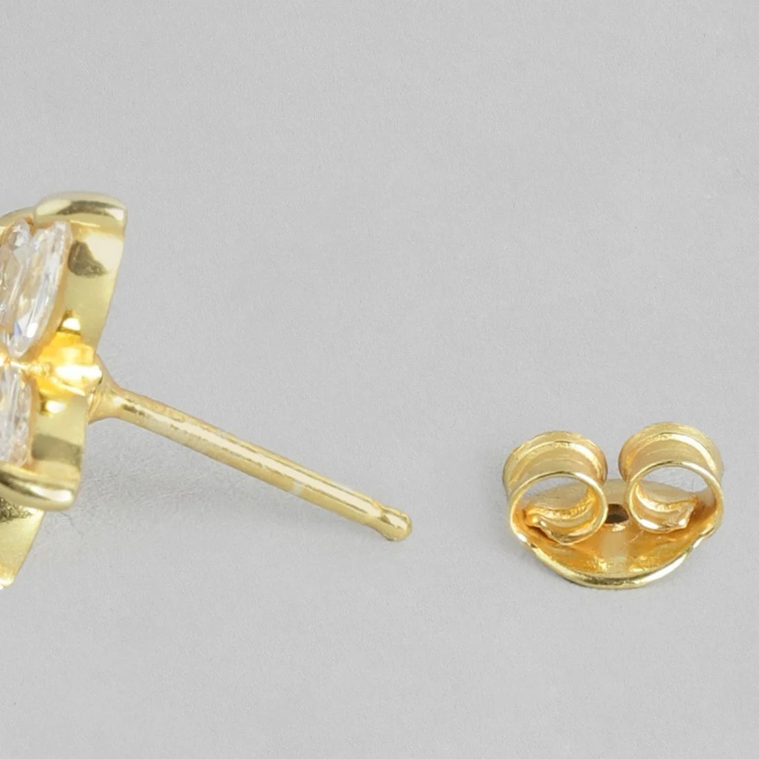 CZ Golden Plated Star 925 Sterling Silver Studs - Image 5