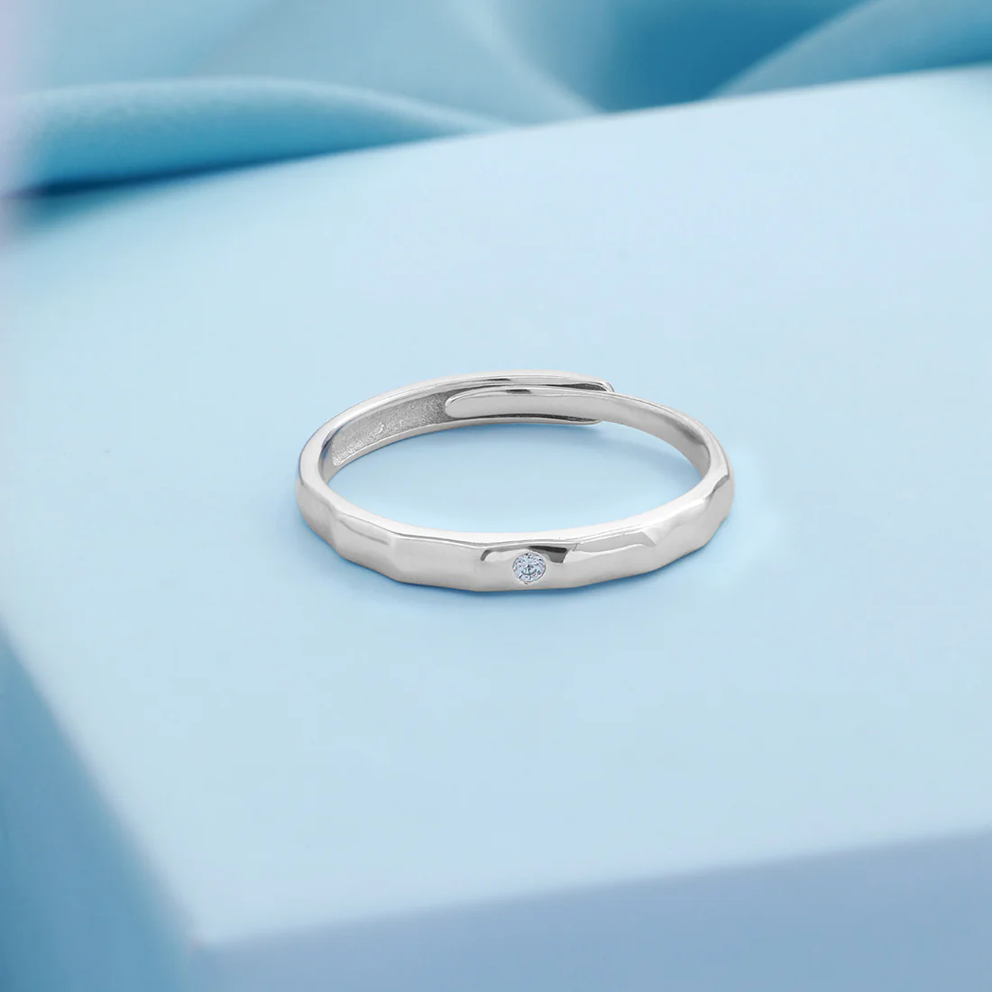 Masculine Brilliance Rhodium Plated 925 Sterling Silver Men's Ring - Image 3
