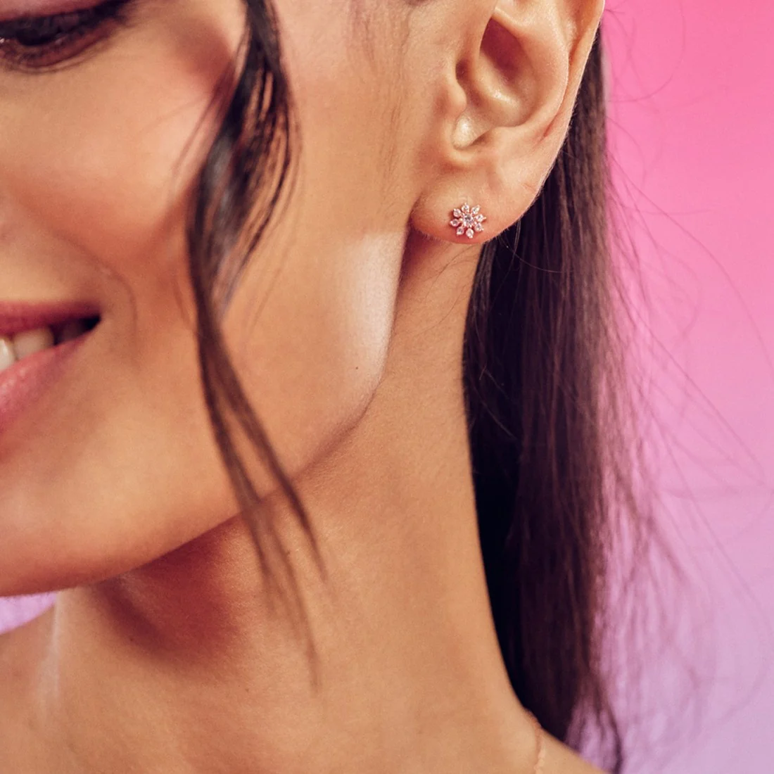 Blush Bloom Stud Earrings - Image 3