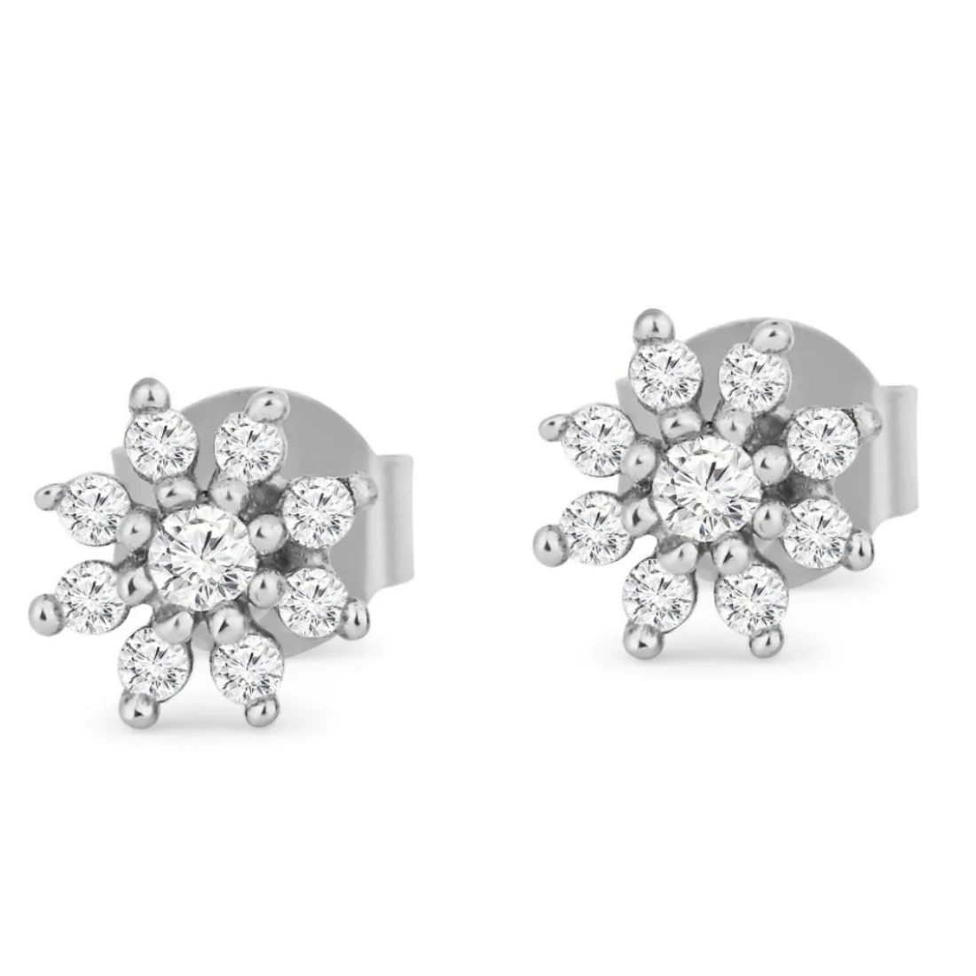 CZ Studded Floral Rose Gold 925 Sterling Silver Stud Earrings Gift Hamper - Image 10