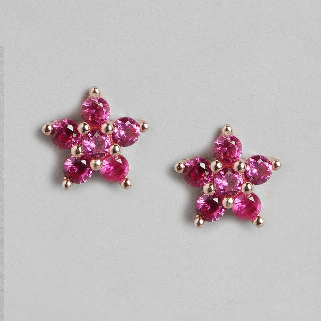 Radiant CZ Rose Gold Plated 925 Sterling Silver Stud Earrings - Image 3