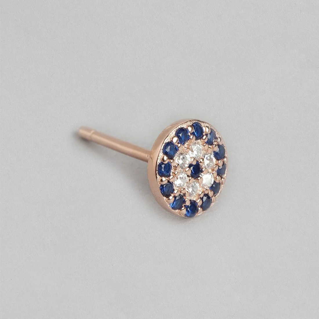 Circular CZ Studded Rose Gold Plated 925 Sterling Silver Earrings - Image 4