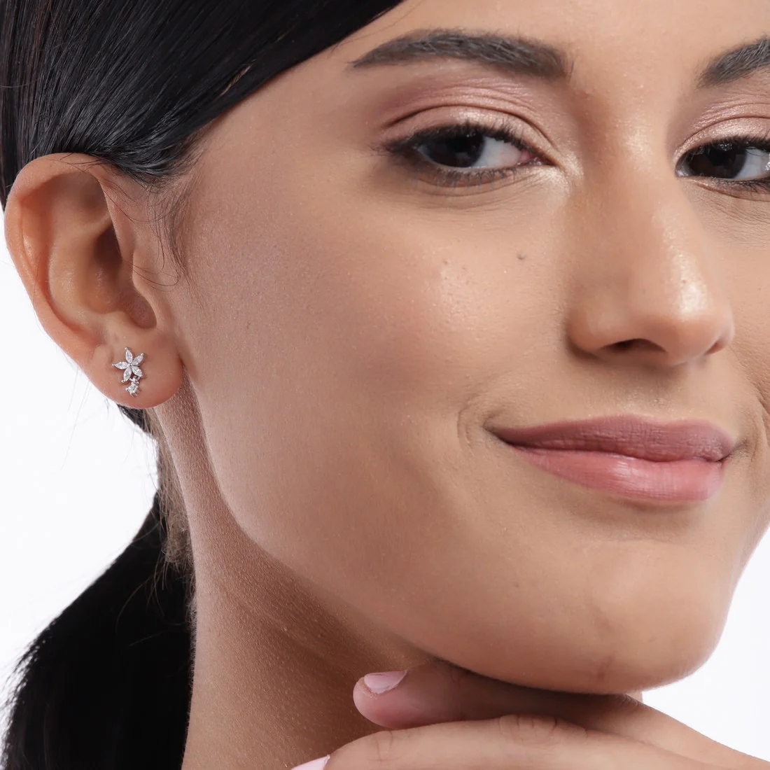 CZ Studded Star 925 Sterling Silver Earrings - Image 4
