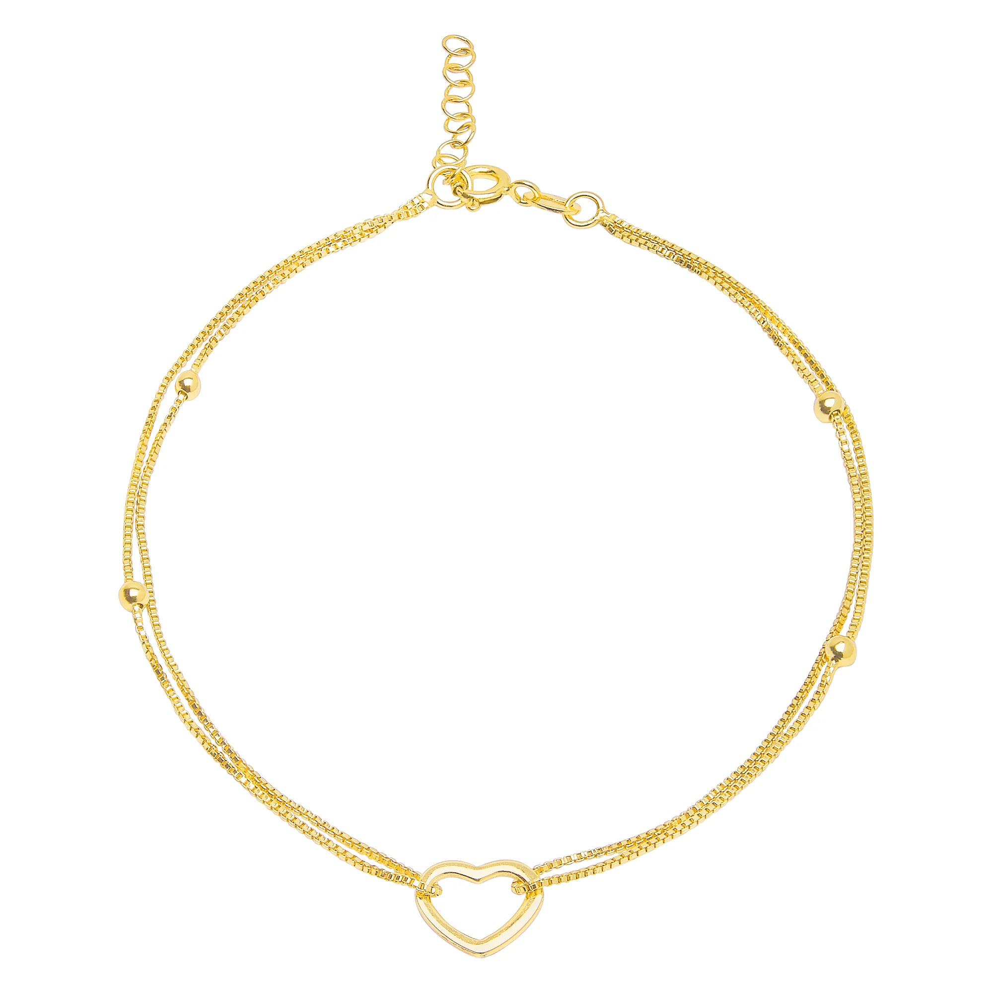 Dainty Heart Gold Plated 925 Sterling Silver Anklets - Image 5