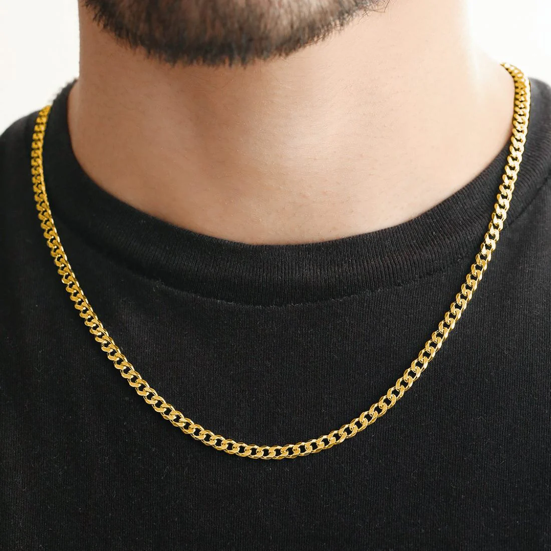 Linked Gold Plated 925 Sterling Silver Curb Chain for Him - Image 3