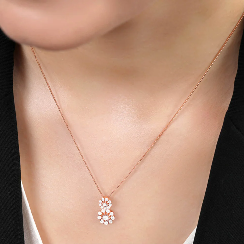 Dazzling Array Rose Gold Plated 925 Sterling Silver Women's Pendant Necklace - Image 2