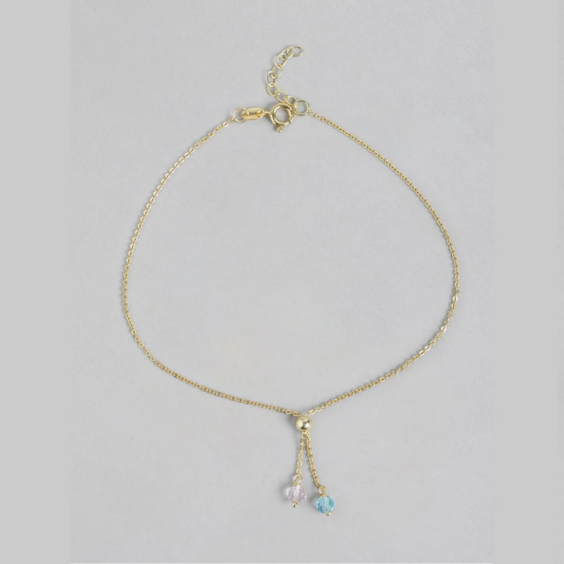 Dazzling Drops Gold-Plated 925 Sterling Silver Anklet with CZ Charms - Image 4