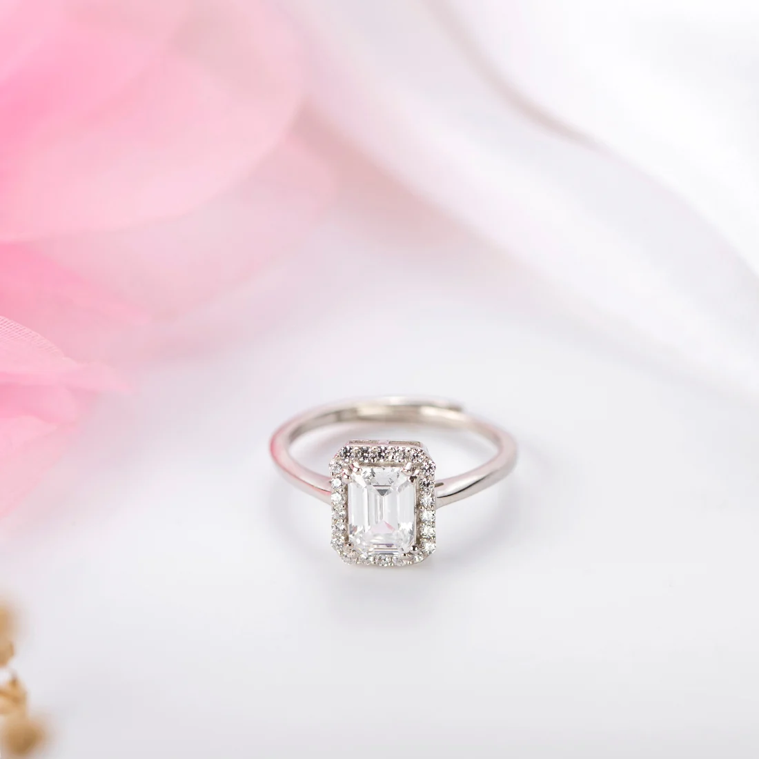 Dazzling Geometry CZ 925 Sterling Silver Ring (Adjustable) - Image 3