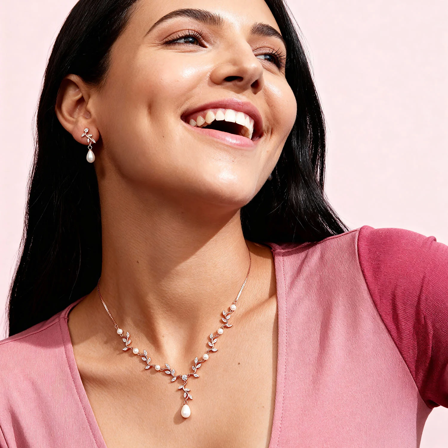 Dazzling Rose Gold-Plated CZ 925 Sterling Silver Pendant Necklace - Image 5