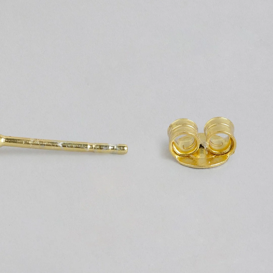 Dazzling Solitude Gold-Plated 925 Sterling Silver Stud Earrings - Image 5