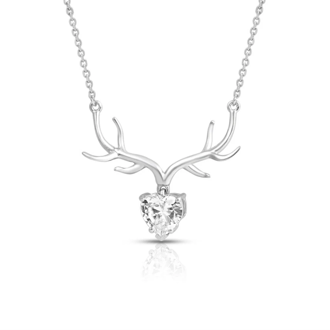 Deer Rhodium Plated 925 Sterling Silver Necklace - Image 4