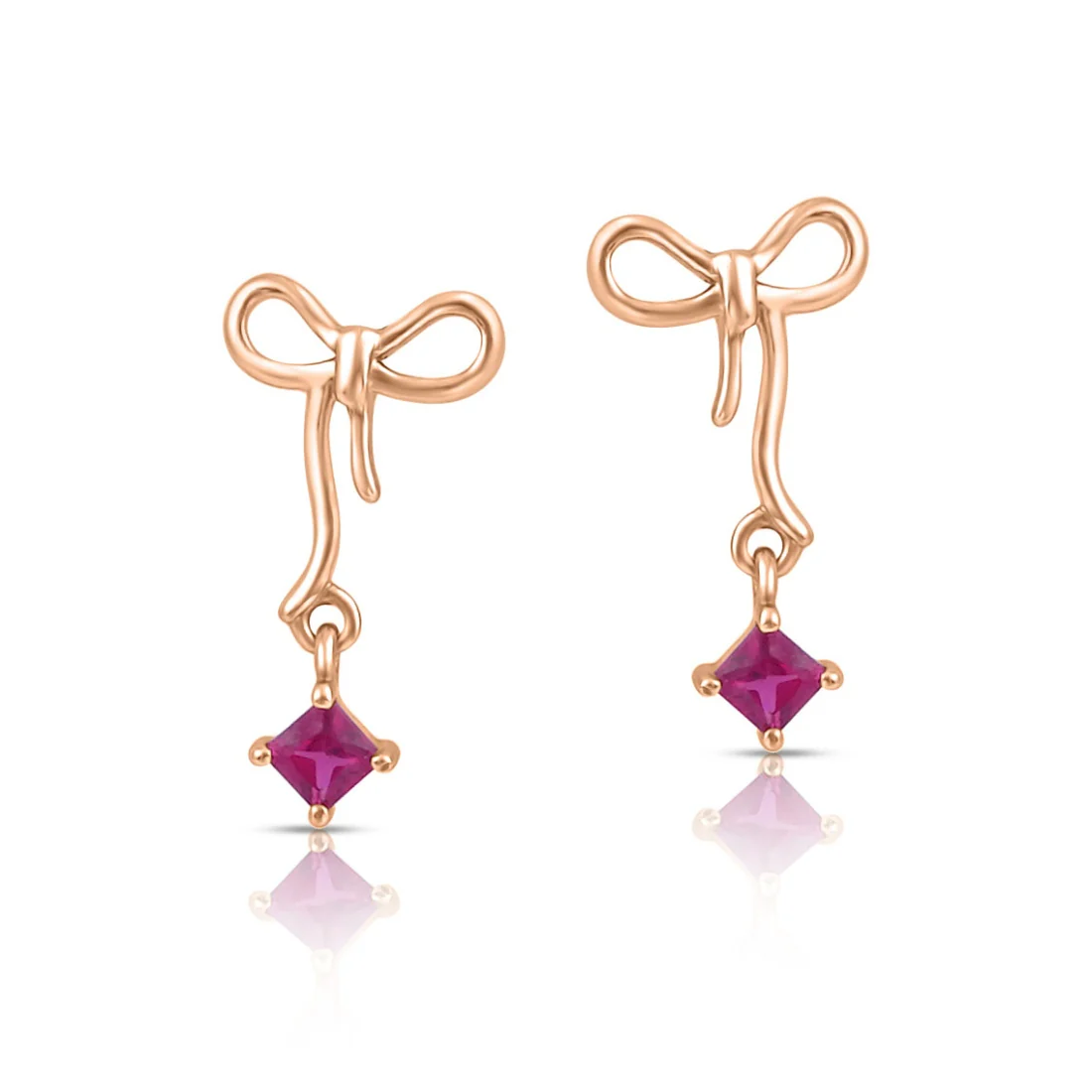 Delicate Bow Rose Gold Plated 925 Sterling Silver Earrings - Image 5
