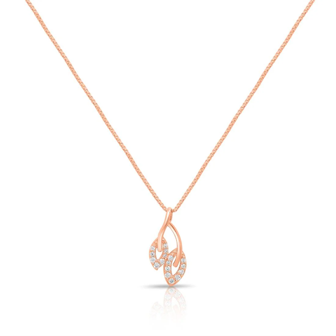 Delicate Rose Gold-Plated CZ 925 Sterling Silver Leaf Pendant - Image 5