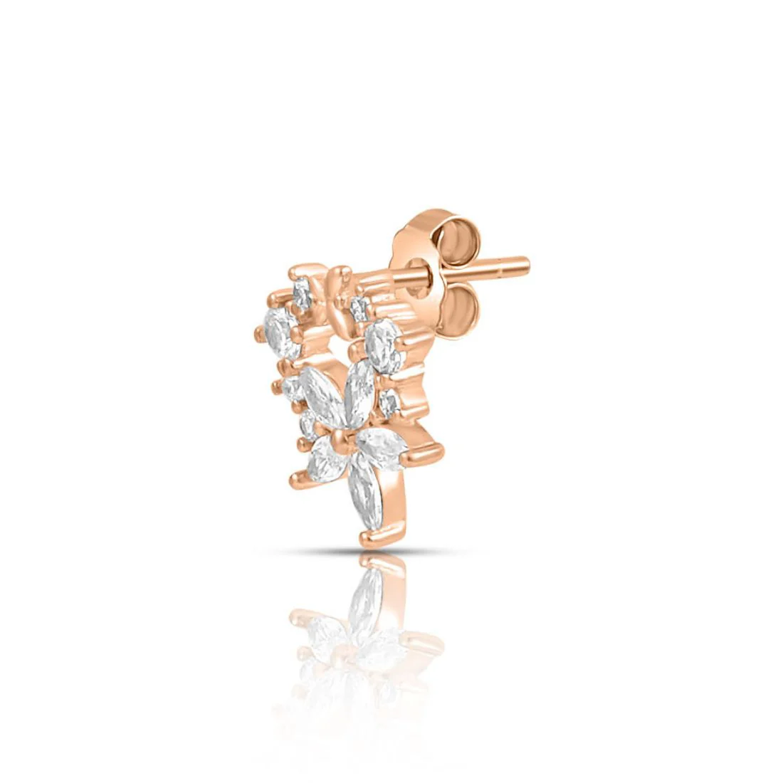 Dewdrop Bloom Rose Gold Plated 925 Sterling Silver Earrings - Image 6