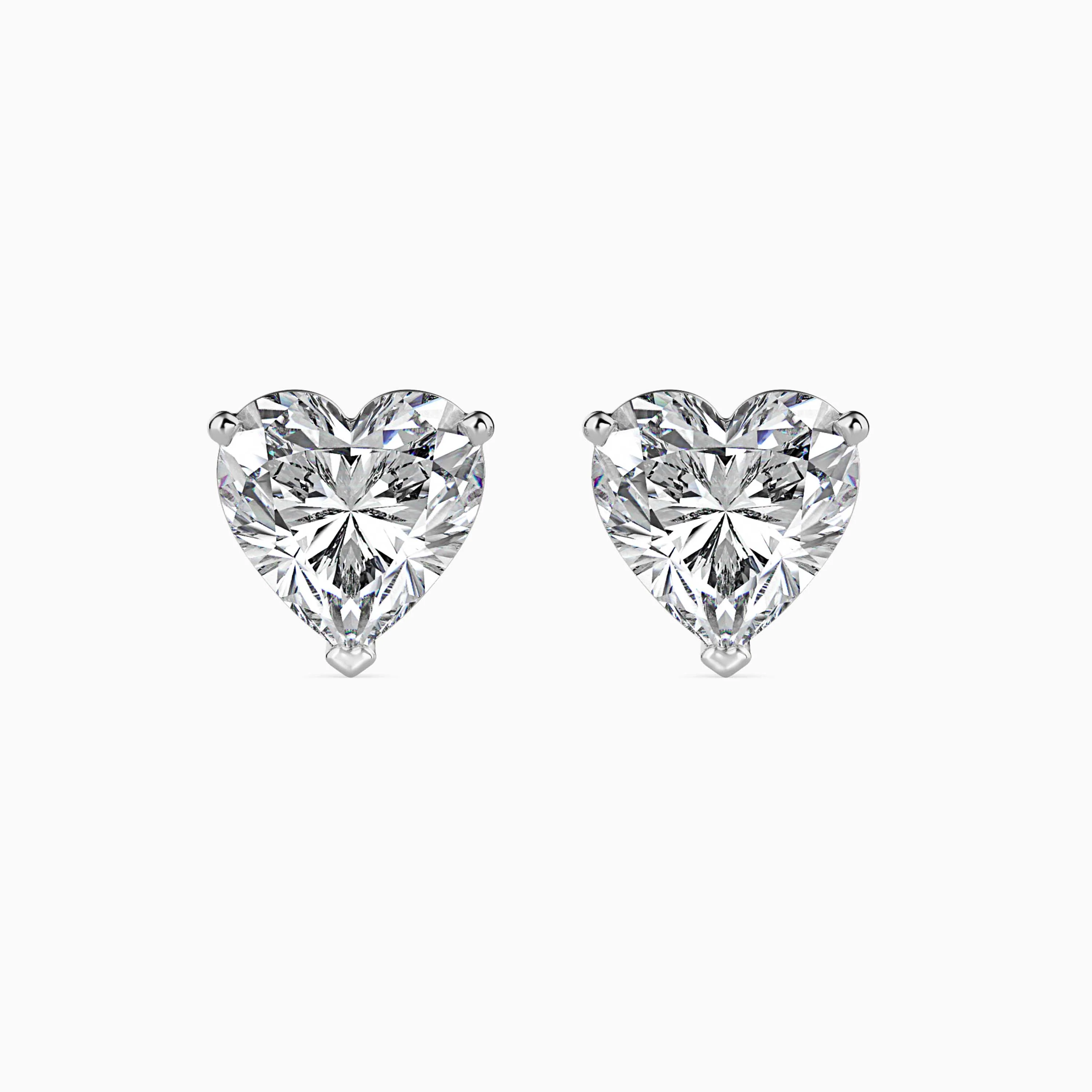 1.5 CT Heart Solitaire Gold Earrings - Image 11