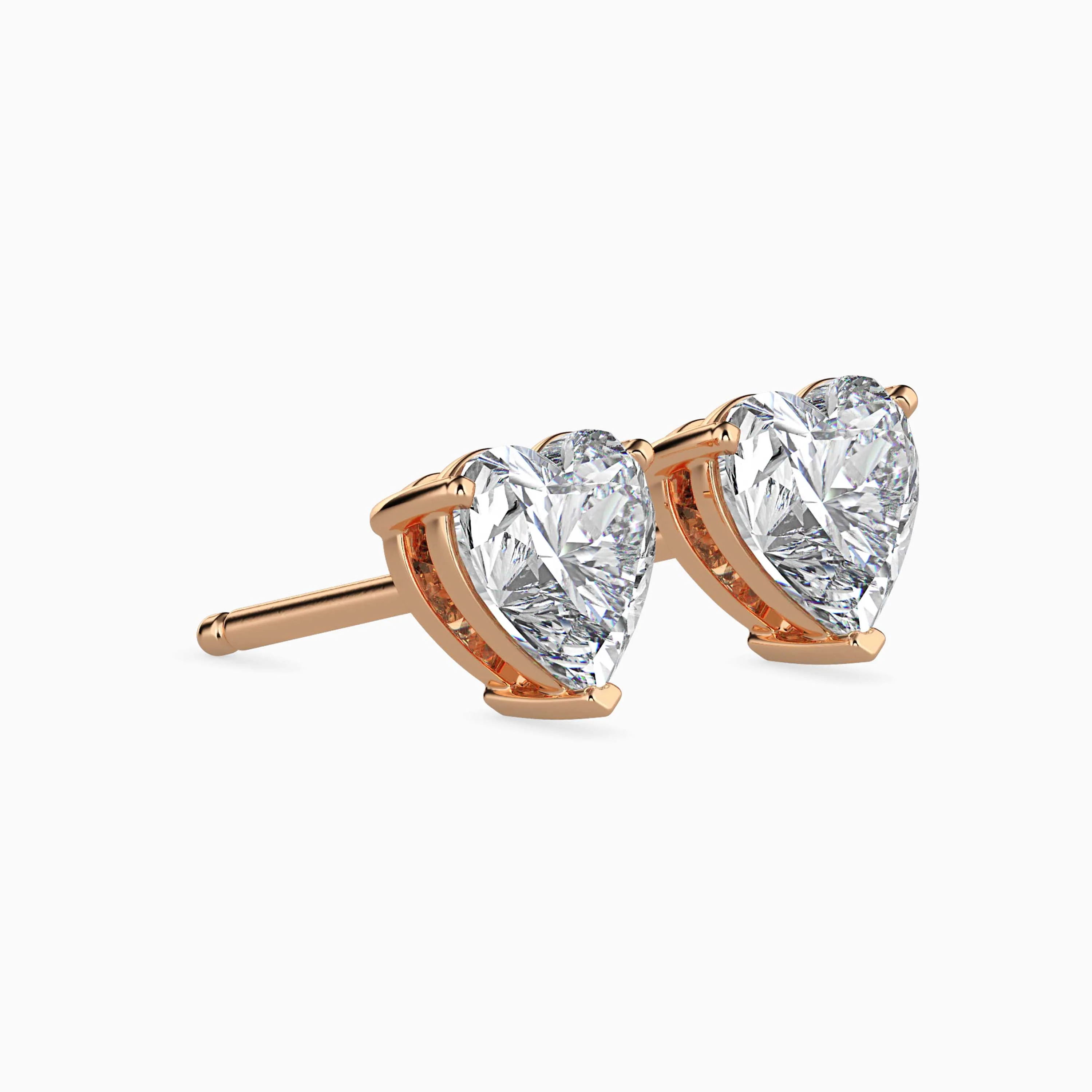 1.5 CT Heart Solitaire Gold Earrings - Image 6