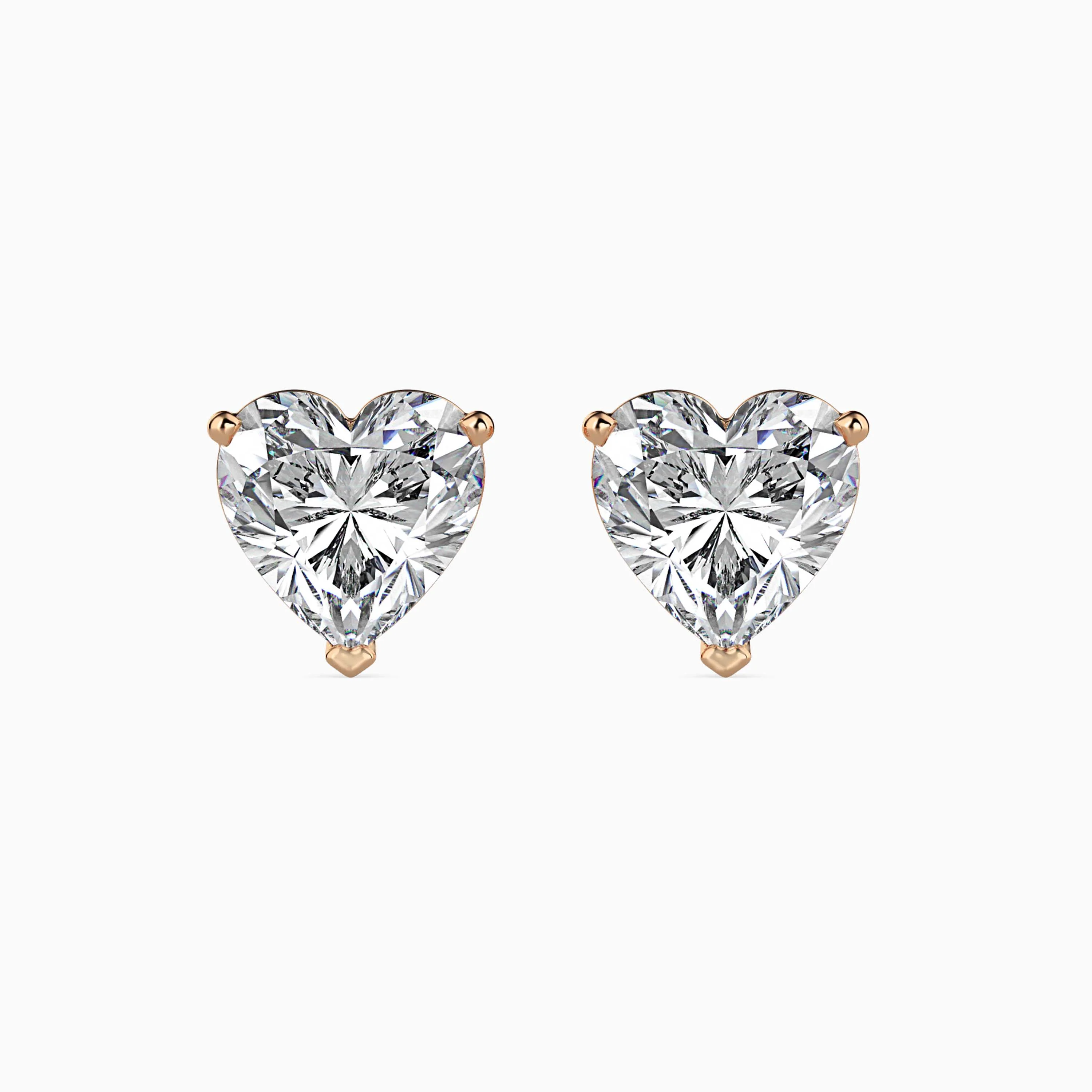 1.5 CT Heart Solitaire Gold Earrings - Image 7